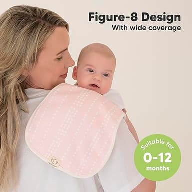 Organic Burp Cloths Baby Boy & Girl - 5-Pack Super Absorbent Cotton Burping Cloths for Babies, Soft & Plush Newborn Spit Up Rags, Infant Towels for Milk Spit Up, Unisex, Large 21" x 10" (Sweet Charm) - Image 3
