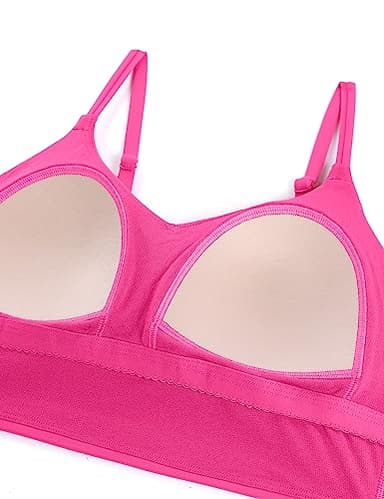 CRZ YOGA Women's Bikini Top Cropped V Neck Adjustable Spaghetti Straps Swimsuit Padded Athletic Bathing Suit Hibiscus Purple Large - Image 6