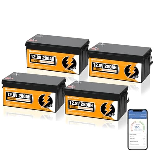 ECO-WORTHY 48V 280Ah (4 Pack 12V 280AH) LiFePO4 Lithium Battery with Bluetooth, Low-Temp Protection, 6000+ Deep Cycles, 14.34kWh Energy, for RV, Off-Grid, Solar Power System, Home Backup, Marine - Image 1
