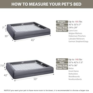 WNPETHOME XXL Extra Large Dog Bed, Washable Dog Couch with Removable Waterproof Cover, Orthopedic Large Pet Sofa Bed with Bolster Sides for Sleeping - Image 3