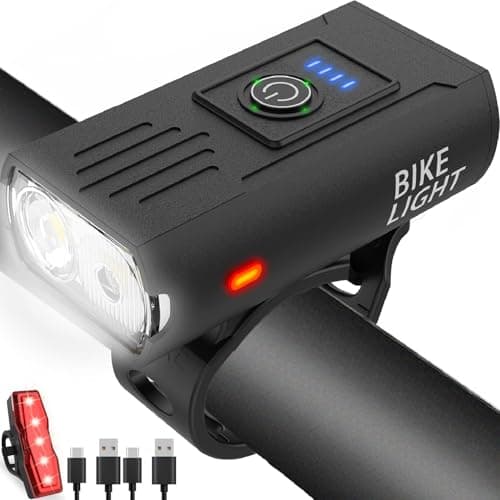 Victoper Bike Light, High Lumens Super Bright Bicycle Lights, 6+4 Modes USB Rechargeable Bike Headlight & Tail Light Set, Waterproof Safety Bike Front & Rear Light for Road, Mountain, Night Riding - Image 1