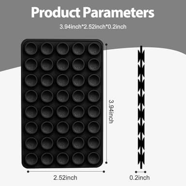 2 Pack Silicone Sticky Grip Holder for Cellphone, Silicone Suction Cup Phone Case Mount Double Sided, Hands-Free Phone Accessories Strong Grip Holder for Selfie and Video (Black) - Image 3