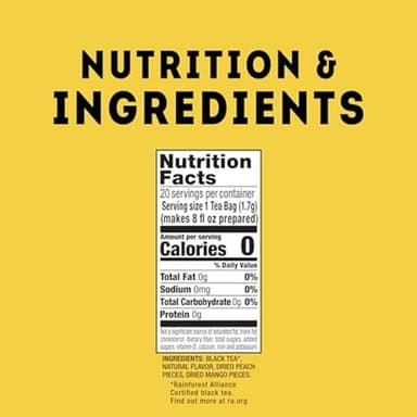 Lipton Black Tea Peach Mango, Pyramid Tea Bags, Flavored Teabags for a Refreshing Cup of Tea, 80 Total Tea Bags (20ct - Pack of 4) - Image 2