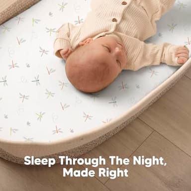 2-Pack Baby Bassinet Sheets Girl, Boy - Viscose Derived from Bamboo Fitted Bassinet Sheets Compatible with Halo Bassinest Swivel Sleeper, Baby Delight, Graco Bedside Bassinet Mattress Sheet (Meadow) - Image 6