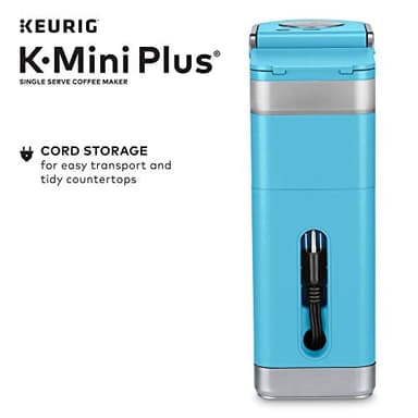 Keurig K-Mini Plus Single Serve K-Cup Pod Coffee Maker, with 6 to 12oz Brew Size, Stores up to 9 K-Cup Pods, Travel Mug Friendly, 1500 watts, Cool Aqua - Image 11