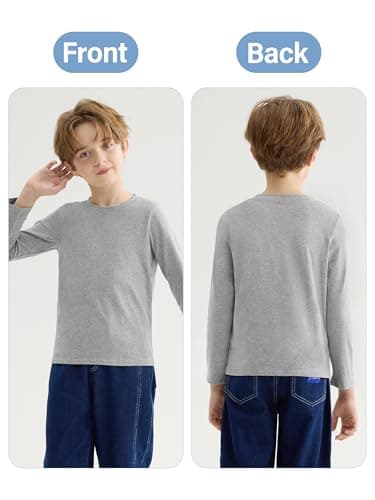 HIFHAF 5 Pack Toddlers Boys' Long Sleeve Tees Soft Cotton Crewneck Basic Long-Sleeve T-Shirts Top - Image 5