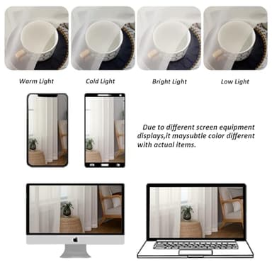 Chyhomenyc Ivory Sheer Curtains 84 Inches Long 2 Panels Set, Light Filtering Cream Voile Window Drapes for Bedroom Living Room, 42Wx84L Inch, Ivory, Set of 2 - Image 5