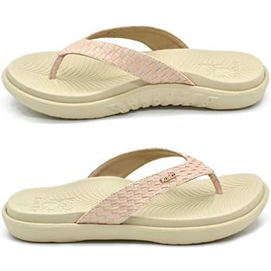 KuaiLu Womens Flip Flops Ladies Yoga Mat Comfortable Walking Thong Sandals With Plantar Fasciitis Arch Support Slip On Indoor Outdoor For Summer - Image 5