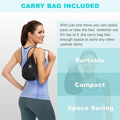 comness Foot and Calf Stretcher-Stretching Strap For Plantar Fasciitis, Heel Spurs, Foot Drop, Achilles Tendonitis & Hamstring. Yoga Foot & Leg Stretch Strap. (Black) - Image 7