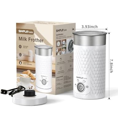 SIMPLETASTE Milk Frother, 4-in-1 Electric Milk Steamer, Automatic Warm and Cold Foam Maker and Milk Warmer for Latte, Cappuccinos, Macchiato - Image 7