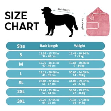 Avont Dog Bathrobe - Super Absorbent Pet Drying Towel Bath Robes After Bath Shower Swim Wet Walk for Puppies -Pink(XXL) - Image 4