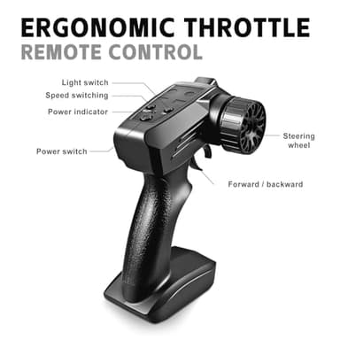 RC Drift Car, 1:24 Scale Remote Control Vehicle with LED Lights, 2.4GHz 20KM/H 4WD High Speed RC Cars, Drifting Tires＆Two Batteries, Racing Sports Toy Idea Gift for Adults Boys Girls and Kids - Image 7