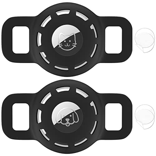 Air tag Cat Collar Holder for Apple Air Tag, 2 Pack of Pet Collar Holder for Cat and Small Dog Collar Within 1/2 inch and 2 Pack Protector for Air Tag - Image 1