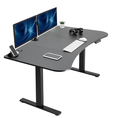 VIVO Electric 63 x 32 in Standing Desk, Memory Height Adjustment, 1B Series, Black Top Black Frame, DESK-KIT-1B1B - Image 1