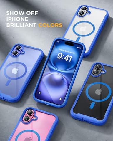 Miracase Magnetic for iPhone 16 Plus Case Full-Body Phone with Built-in Glass Screen Protector, [Compatible with MagSafe] Military Drop Proof 16 Plus Cover Bumper 6.7 inch, Blue - Image 8