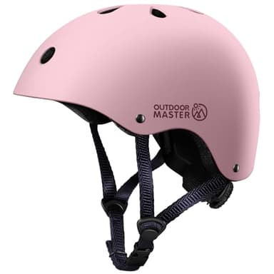 OutdoorMaster Youth & Kids Bike Helmet - Adjustable Multi-Sports Skateboard Helmet with Removable Liners for Balance Bike, Toddler Scooter, One Wheel Hoverboard - Pink - L - Image 1