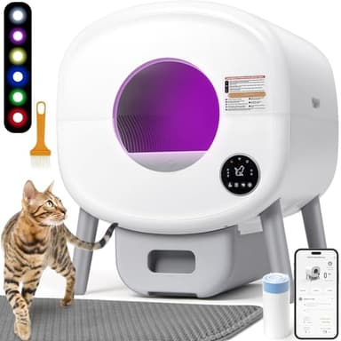 Automatic Cat Litter Box Self Cleaning for Multiple Cats – XL Smart Litter Box with App Control, Odor-Free Waste Disposal, Quiet Operation, Safety Sensors, Compatible with Clumping Litter - Image 1