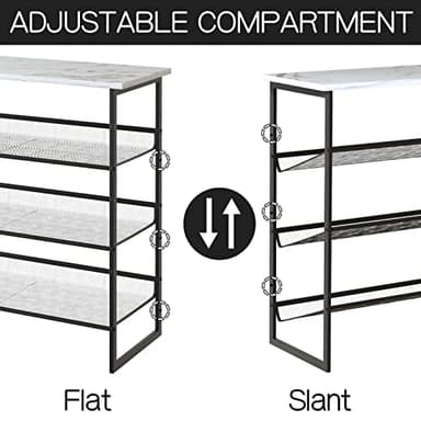 Garden 4 you 4 Tiers White Marble Shoe Rack,Freestanding Organizer Multi-Purpose Adjustable Flat and Slant Storage Rack Shoe Shelf, High Heels Potted Plant for Entryway Hallway Living Room Closet - Image 4