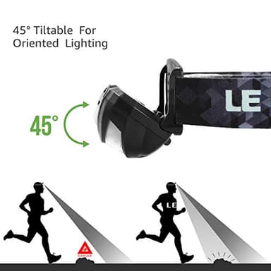 Lepro LED Headlamp Rechargeable - Super Bright Head Lamp with 5 Modes for Camping & Hiking Gear Essentials, IPX4 Waterproof Headlight Flashlight with Red Light, USB Cable Included - Image 6