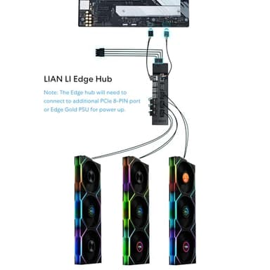 Lian Li UNI Fan TL - LCD Wireless 120 - Triple Pack (Reverse Blade) - 2.4 GHz Wireless Signal RGB & PC Case Fan - Infinity Mirror - LCD Display - Controller Included & Required - Black (12RTLLCD1W3B) - Image 5