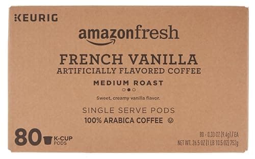 AmazonFresh 80 Ct. K-Cups, French Vanilla Flavored Medium Roast, Keurig K-Cup Brewer Compatible - Image 1