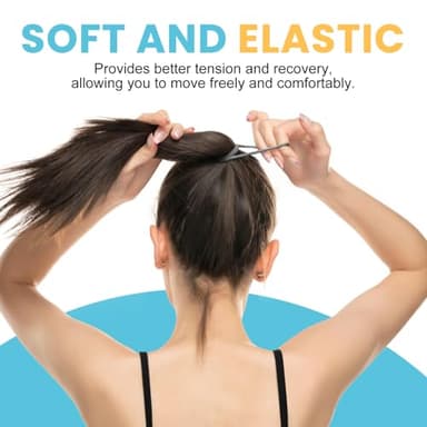 HOYOLS 100pcs Soft Hair Ties no Damage, Seamless Soft Thick Ponytail Holder Scrunchies Head Bands No Crease for Women Girls (Brunette Brown Set) - Image 2