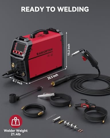 ARCCAPTAIN MIG Welder, 200Amp 6 in 1 Gas MIG/Gasless Flux Core MIG/Stick/Lift TIG/Spot welding/Spool Gun 110V/220V Aluminum Multi Process Welding Machine with LED Digital Display, Burn Back Adjustment - Image 2
