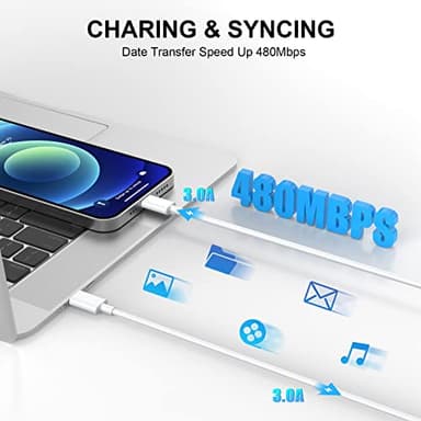 iPhone11 12 13 14 Fast Charger,2Pack 20W iPhone Charger Fast Charging Block Adapter with 10FT USB-C to Lightning Data Sync Charging Cord for iPhone 14 13 12 11 Pro Max Xs Xr X 8 - Image 5