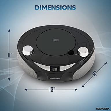 Magnavox MD6949 Portable Top Loading CD Boombox with AM/FM Stereo Radio and Bluetooth Wireless Technology in Black | CD-R/CD-RW Compatible | LED Display | (Black) - Image 5