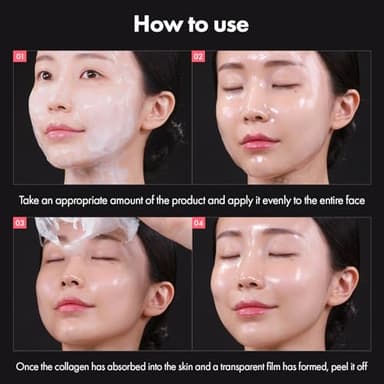 TOSOWOONG Real Collagen Fit, Hydrolyzed Collagen Wrapping Mask, Peel Off Facial Mask for elasticity, Hydrating, Glow, Glass Skin, Face Moisturizer, Self Care, Korean Skin Care, 50ml, 1.69 fl. oz. - Image 5