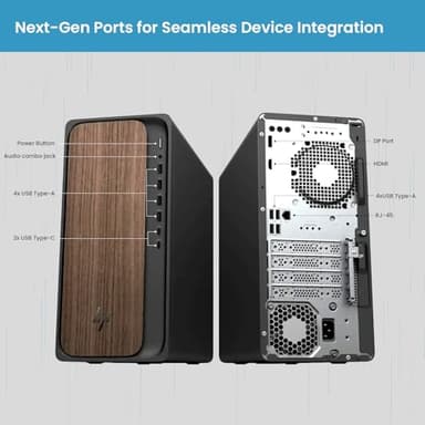 HP 2025 OmniDesk M03 Business Next Gen AI PC Desktop, Intel Core Ultra 7 265, 32GB DDR5 RAM, 1TB SSD, USB-C, Wi-Fi 6, Wired KB & Mouse, Windows 11 Home, Bundle with ADATA 512GB External SSD - Image 6
