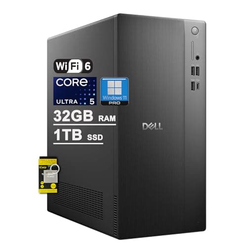 Dell Tower ECT1250 Business Desktop Intel 10-core Ultra 5 225 (Beats Ultra 7 165H) 32GB RAM 1TB SSD Wi-Fi 6 Win11Pro ICP Hub w/Copilot AI - Image 1