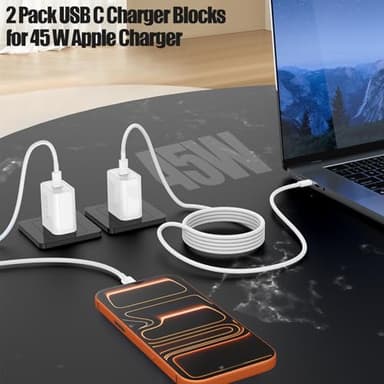 45W USB C Fast Charger for iPhone 17/ Air/16/15 Pro Max,2Pack 10FT Type C Charger Block & Cable, PD 3.0 Super Fast Charging for iPad Pro MacBook Air/Pro M1/M2, AirPods - Image 5