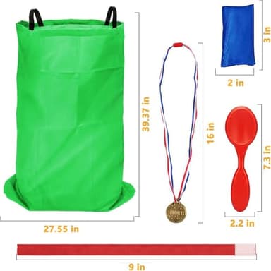 32 Pcs Outdoor Games Potato Sack Race Bags for Kids Adults, Bean Bag Toss Game, 3 Legged Race Bands, Egg Spoon Relay Race Game, Carnival Outside Yard Lawn Games for Easter Christmas Birthday Party - Image 8