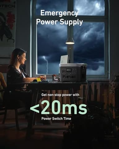 GROWATT Portable Power Station ，INFINITY 2000 Black Electric Solar Generator，2048Wh LifePO4 Battery,2400W AC Output for Home Use, Outdoor Camping, RVs and Emergency Backup(Solar Panel Optional) - Image 3