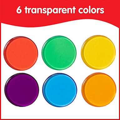edxeducation Transparent Counters | Set of 500 | Math Manipulatives for Kids | Assorted Colors | 3/4 in | Counting, Sorting, Light Table, Bingo and more - Image 8
