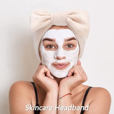 VELSCRUN 6 Pack Spa Headband, Makeup Headband, Face Wash Headbands, Skincare Headbands, Brown Sponge Hair Band Bow Tie Spa Head Band for Washing Face Wristband Set Hair Accessories for Women - Image 4