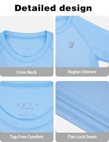 Roadbox Boys UPF 50+ Rash Guard Swim Shirt, Kids Long Sleeve Sun Protection Shirts, Youth UV Athletic Beach Rashguard - Image 5