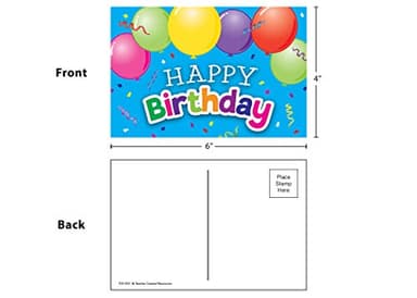 Teacher Created Resources® Happy Birthday Balloons Postcards, Pack of 30 - Image 4
