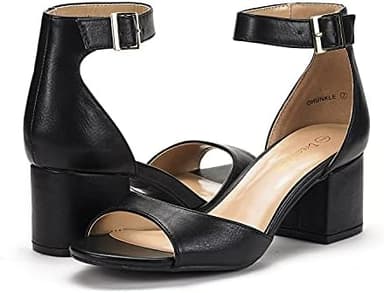 DREAM PAIRS Womens Heels, Chunk Low Heel Comfortable Pump Sandals Dress Shoe - Image 3