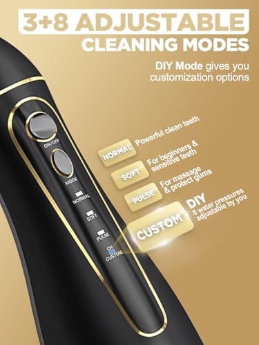 Oralfree Water Flosser Teeth Pick - Dental Cordless Portable Floss Picks Rechargeable Travel Pik Irrigation Cleaner IPX7 Waterproof Oral Irrigator Electric Flossing Machine for Home Teeth Cleaning - Image 3