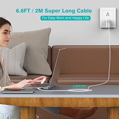 USB C to USB C Cable 100W for MacBook Pro/Air Charger, iPad Pro 13/12.9/11 inch, Air 5/4, Mini 6, iPhone 16/15 Pro Max Plus, Samsung, Type C PPS Fast Charging Cord 6.6FT - Image 5