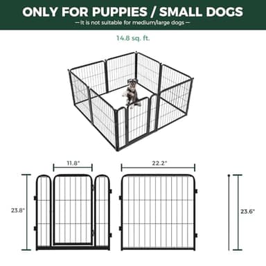 FXW Homeplus Unleashed Indoor Dog Playpen - Stress-Free and Safe Play, Heavy Duty 24 Inch 8 Panels Dog Pen for Puppy and Small Dogs, Black│Patented - Image 2
