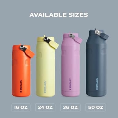 Stanley IceFlow Flip Straw 2.0 Water Bottle 24 oz | Built-In Straw for Travel and Sports | Lightweight and Leak Resistant | Insulated Stainless Steel | BPA-Free | Poolside - Image 7