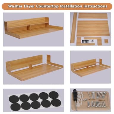 Washer Dryer Countertop Laundry Countertops Counter Top for Washer and Dryer Washer Dryer countertop with Shelf Laundry Countertop Over Washer and Dryer (Light Walnut) 54″×27.5″×12″ - Image 7