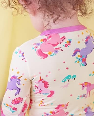 babee Reshinee Bamboo Viscose Toddler Girls Kids Pajamas Sunny Sprouts Pjs Long Sleeve Snug fit 3-4T 2pcs Soft Jammies - Image 6