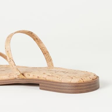 The Drop Women's Paris Square Toe Two Strap Flat Sandal, Cork, 8 - Image 3