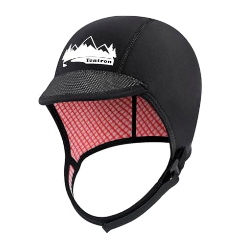 Tontron 3mm Neoprene Watersports Cap for Kayaking,Rafting,Surfing,SUP,Diving,and Swimming (Large) Black - Image 1