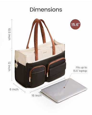 LOVEVOOK Teacher Tote Bag for Women, Multi-pocket Laptop Bag with Large Cup Holder, Nurse Bags Work Briefcase Computer Purse Handbag for Business Office College Travel - Image 7