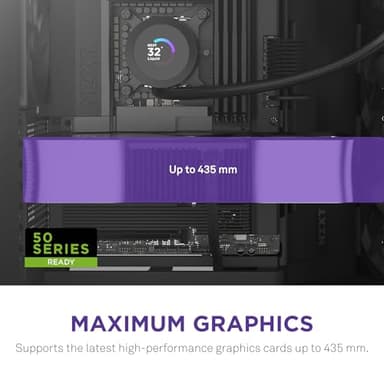 NZXT H9 Flow (2025) – Large Dual-Chamber ATX Mid-Tower Airflow PC Case – Includes 3 x 140mm & 1 x 120mm Fans – 420mm Radiator Support – Tempered Glass – Back-Connect Ready – Black - Image 5